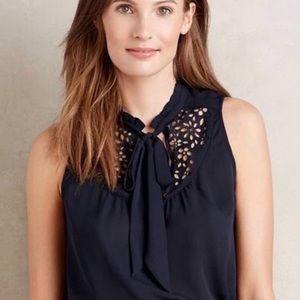 Maeve | Anthropologie Sleeveless Eyelet Blouse—0